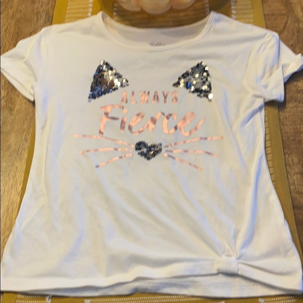 Justice Girls Cat Sequin Tee